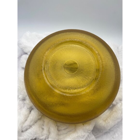 Vintage Amber Glass Kemple Indiana Bark Design Serving Bowl - Picture 2 of 7
